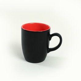 Hermia Juego de tazas de cerámica Negro y Naranja (6 piezas)